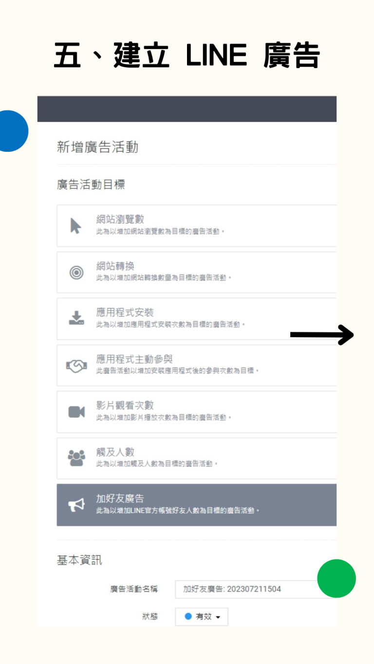 五、建立 LINE 廣告